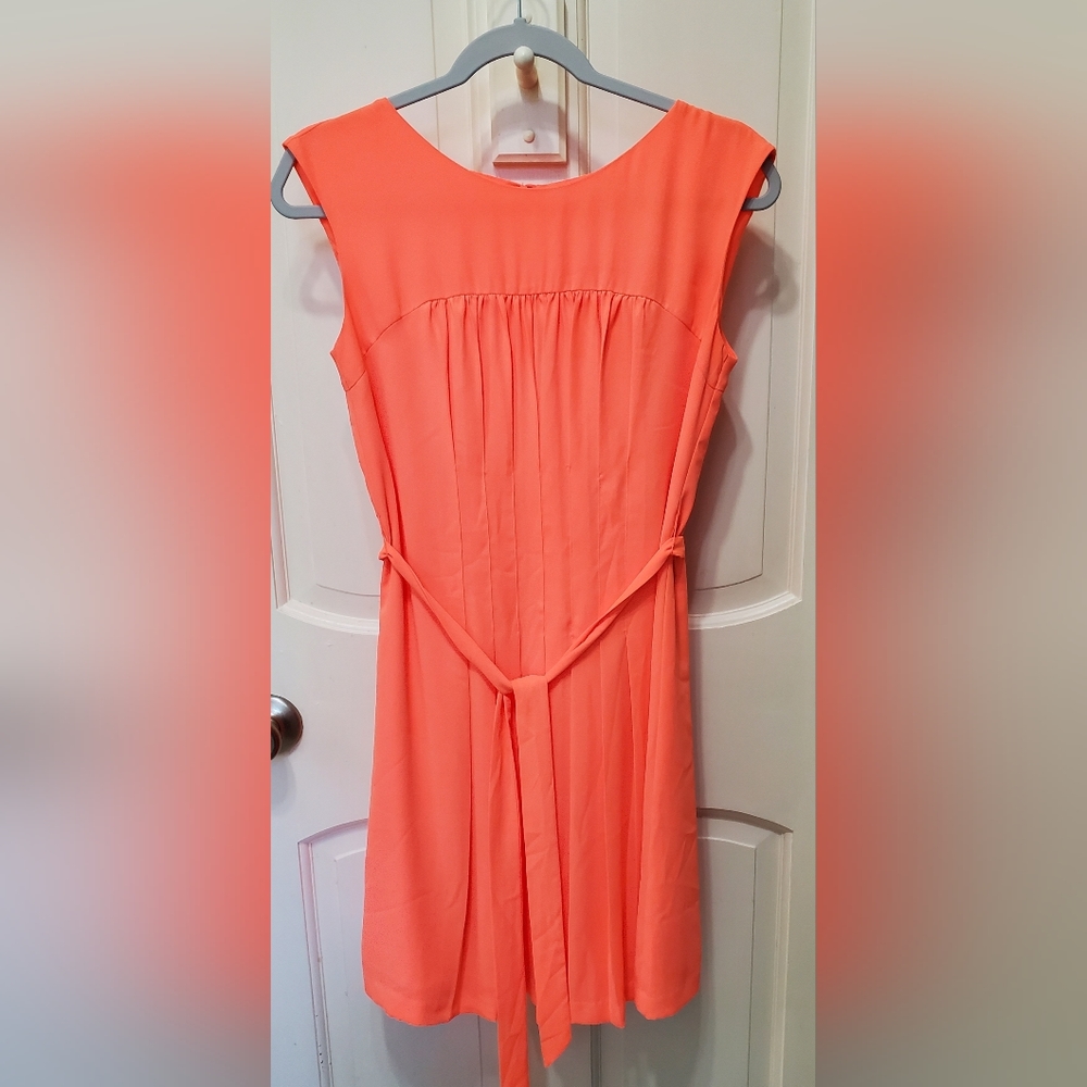 LOFT Orange Pleated Dress